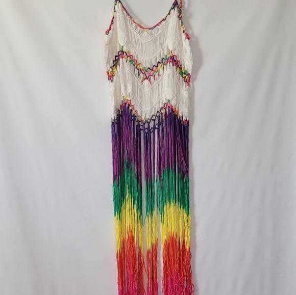 Crochet Ombre Fringe Swimsuit Cover up Shein Curve XL - Picture 4 of 7